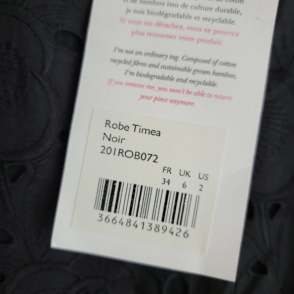 Sezane Timea Dress in Black size 34 NWT - Picture 10 of 10